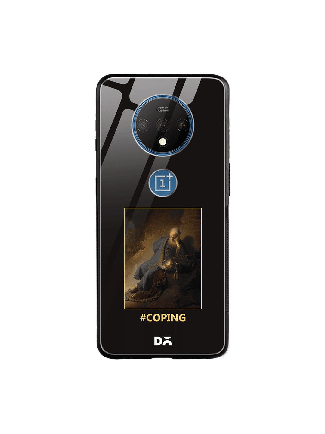 

DailyObjects Black & Beige Coping OnePlus 7T Glass Cover