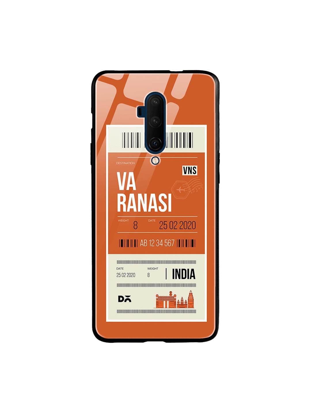 

DailyObjects Orange & White Varanasi City Tag OnePlus 7T Pro Glass Case