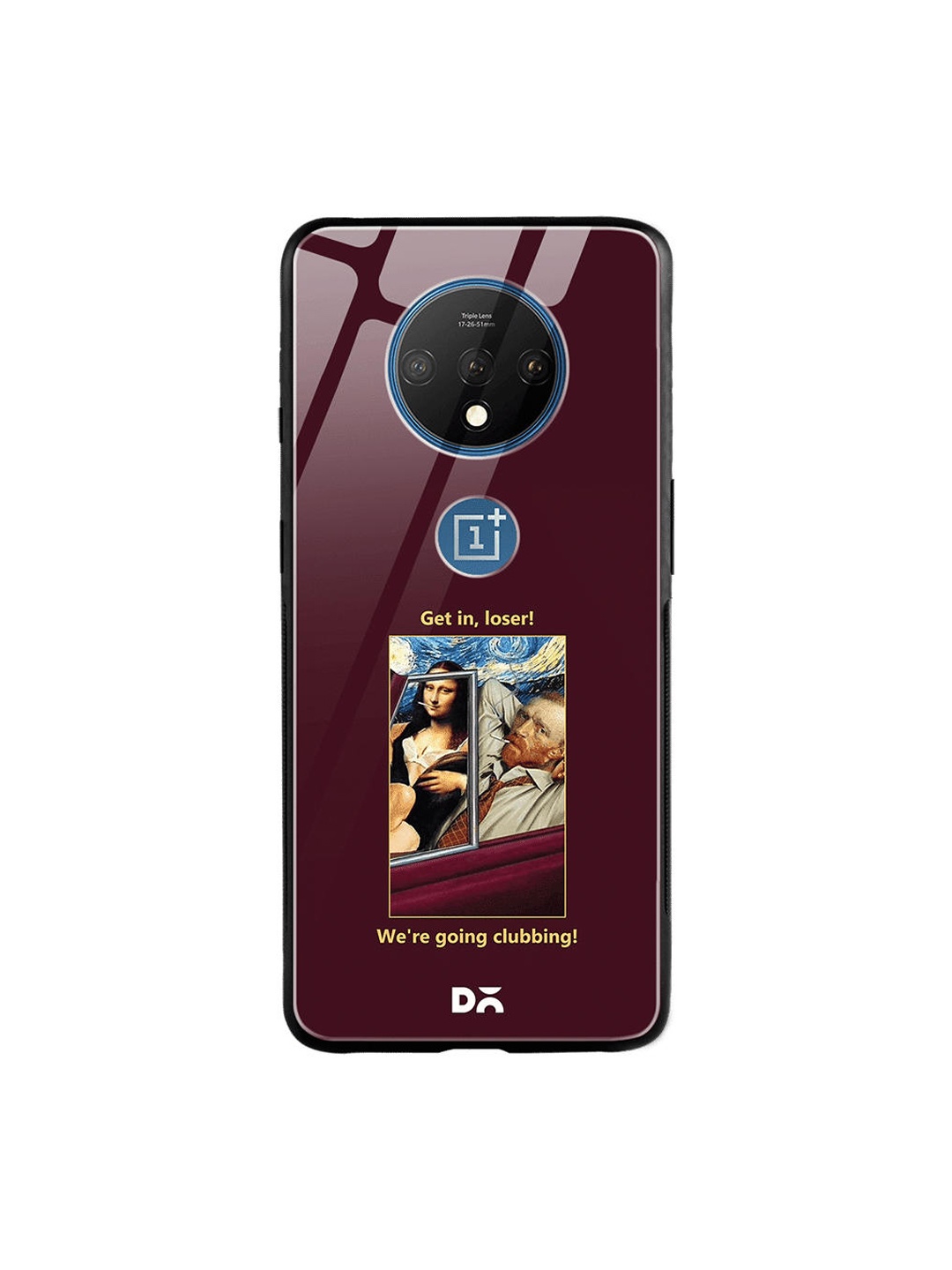 

DailyObjects Burgandy & Beige Clubbing OnePlus 7T Glass Cover, Burgundy