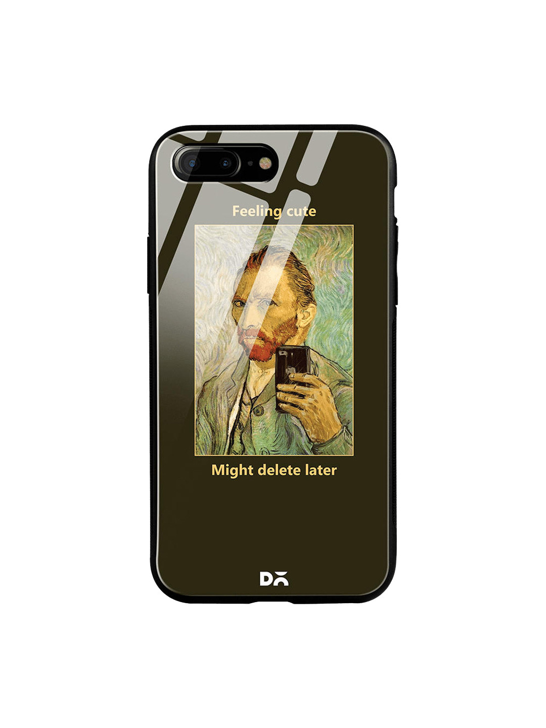 

DailyObjects Black & Yellow Feeling Cute iPhone 7 Plus Glass Case