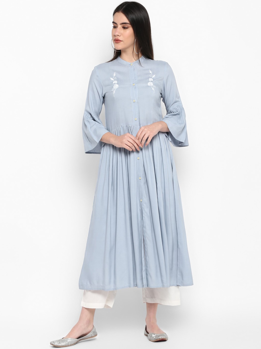 

Aprique FAB Women Blue Embroidered Anarkali Kurta