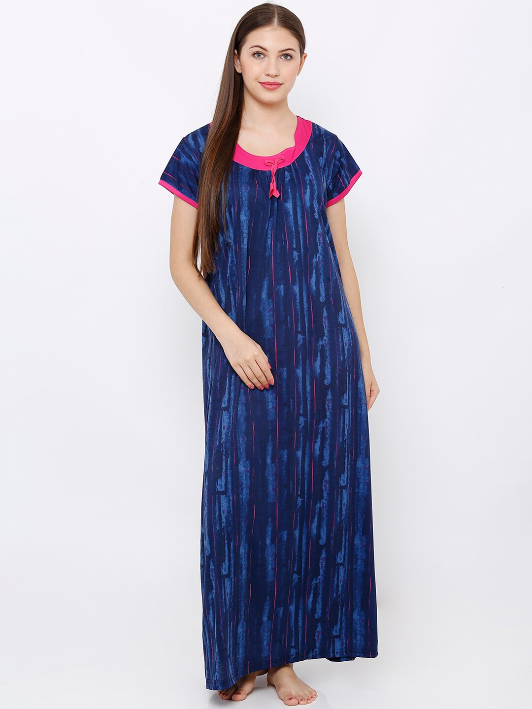 

Pretty Awesome Blue Printed Nightdress