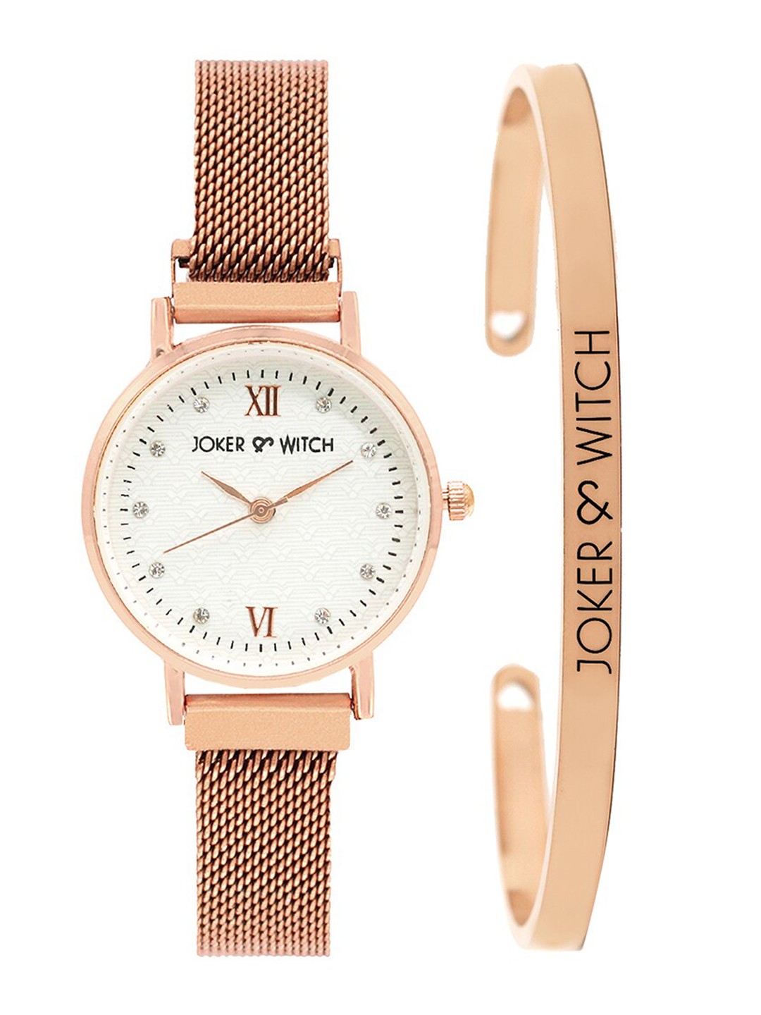 

JOKER & WITCH Women Taffy Rosegold Magnetic Watch Bracelet Stack, Rose gold
