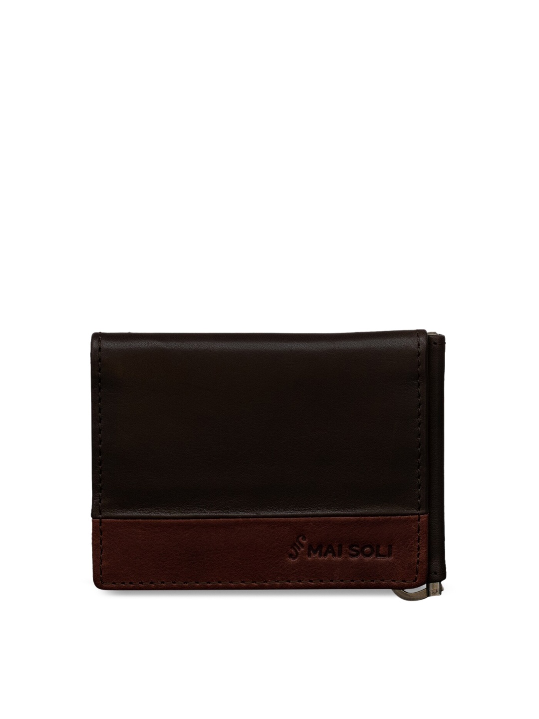 

MAI SOLI Men Brown Solid Leather Money Clip