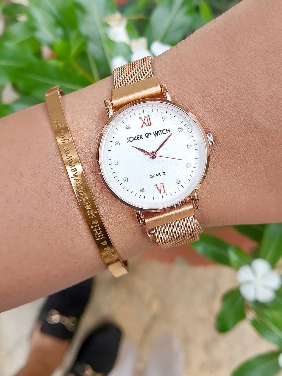 

JOKER & WITCH White Lucie Rosegold Watch Bracelet Stack JWBS140