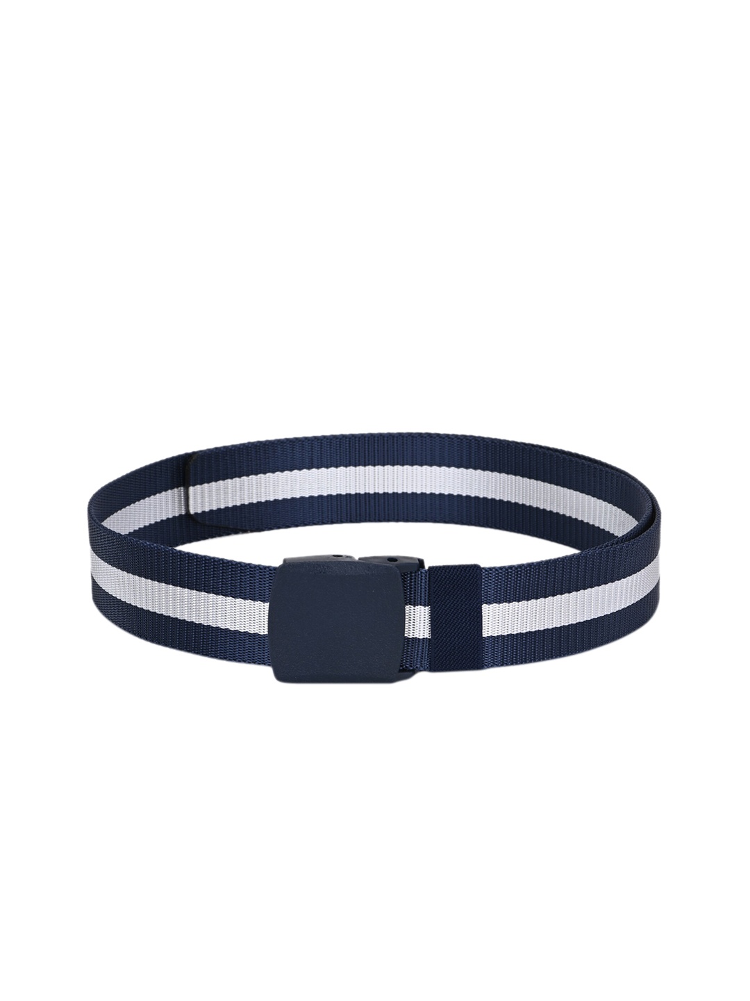 

Calvadoss Men Blue & White Striped Belt