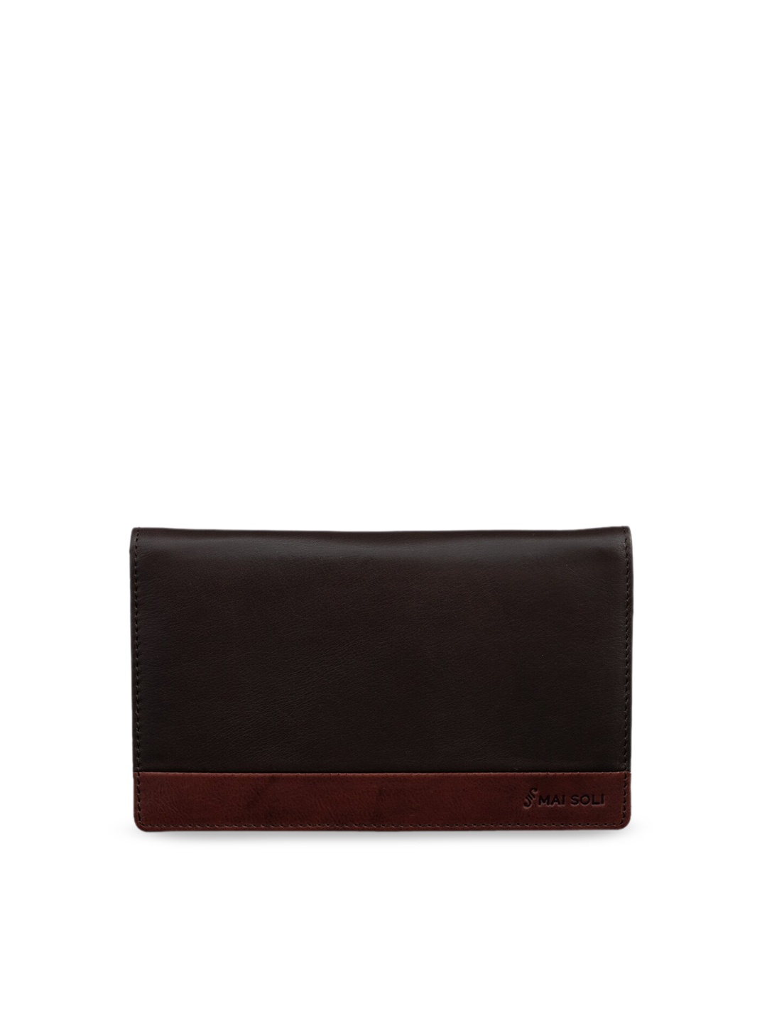 

MAI SOLI Unisex Brown Solid Passport Holder
