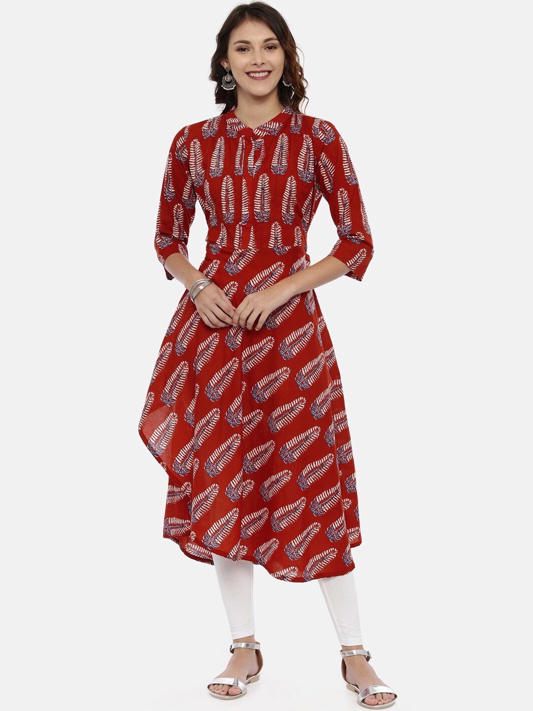 

Souchii Women Maroon Printed A-Line Kurta