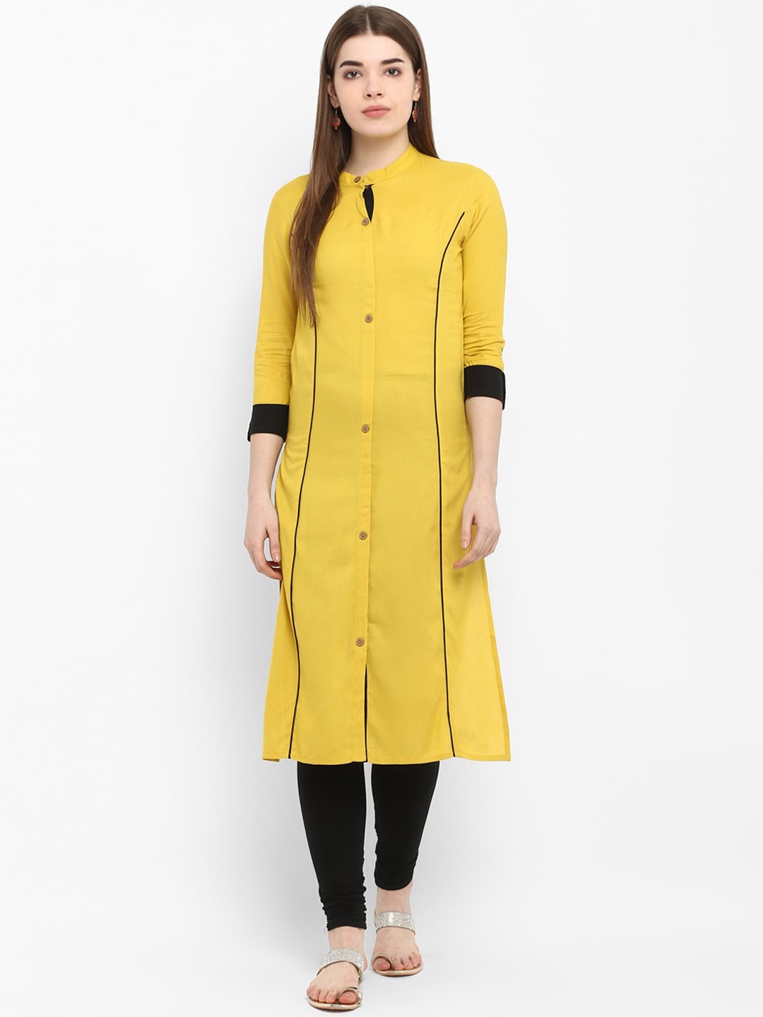 

Aprique FAB Women Yellow Solid Straight Kurta
