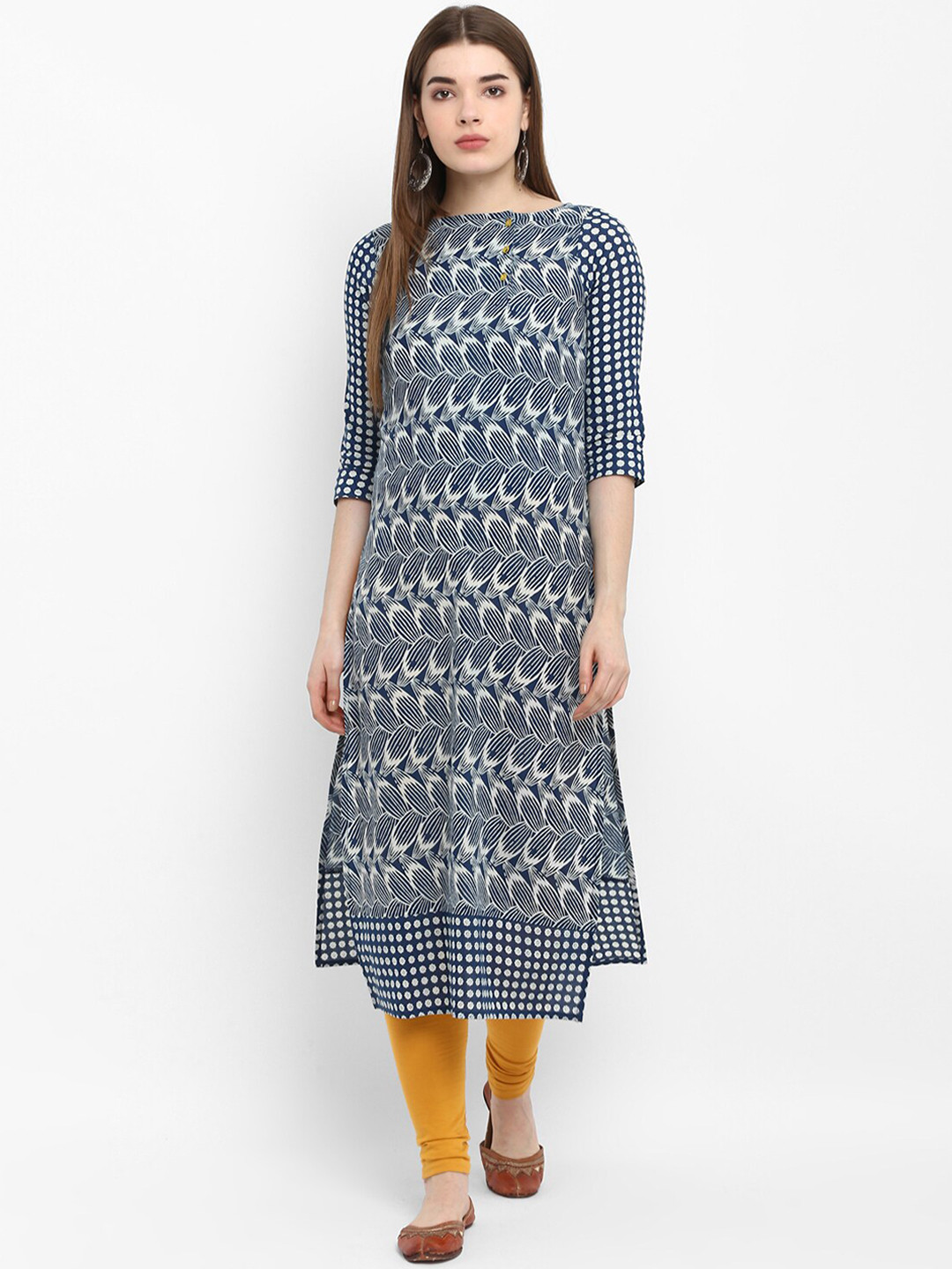 

Aprique FAB Women Blue Printed Straight Kurta