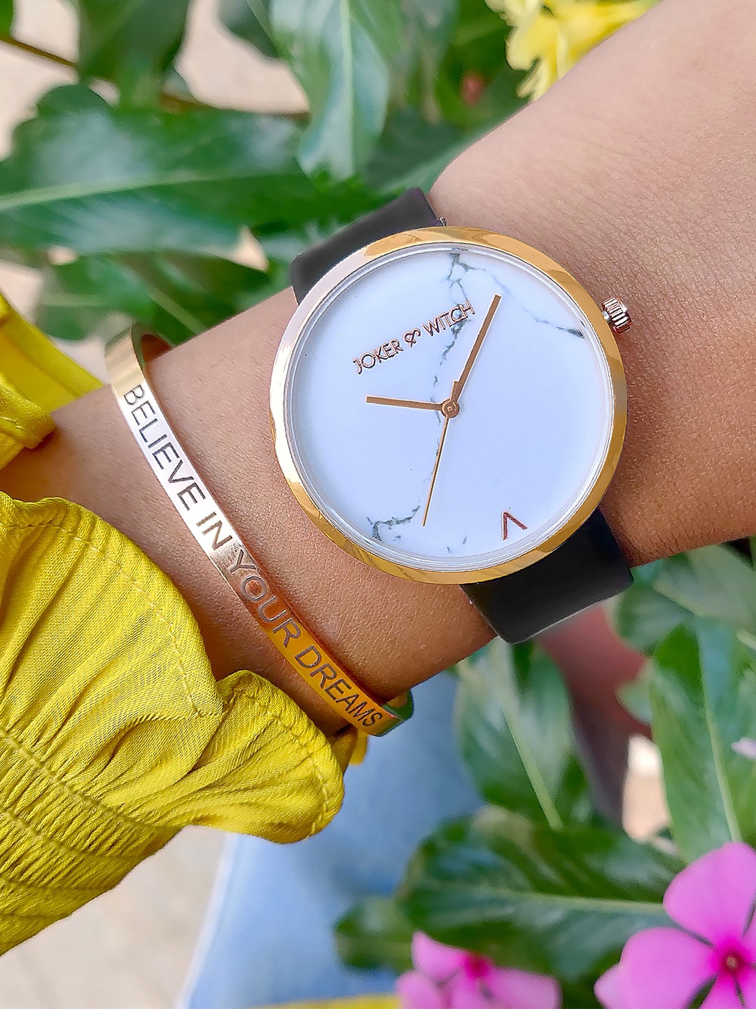 

Joker & Witch Women White & Rose Gold Watch & Bracelet Stack JWBS124