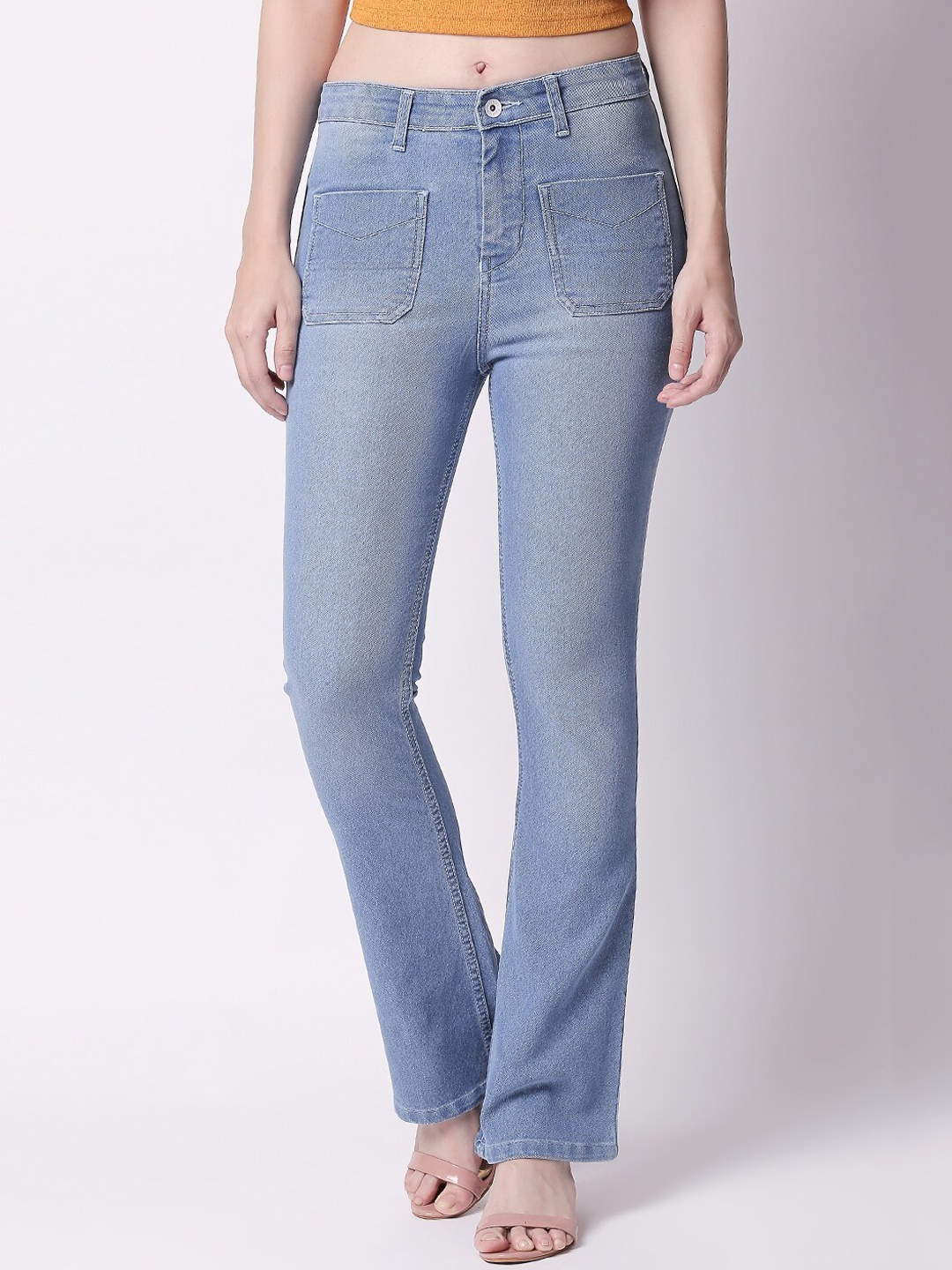 

High Star Women Blue Bootcut Mid-Rise Clean Look Stretchable Jeans