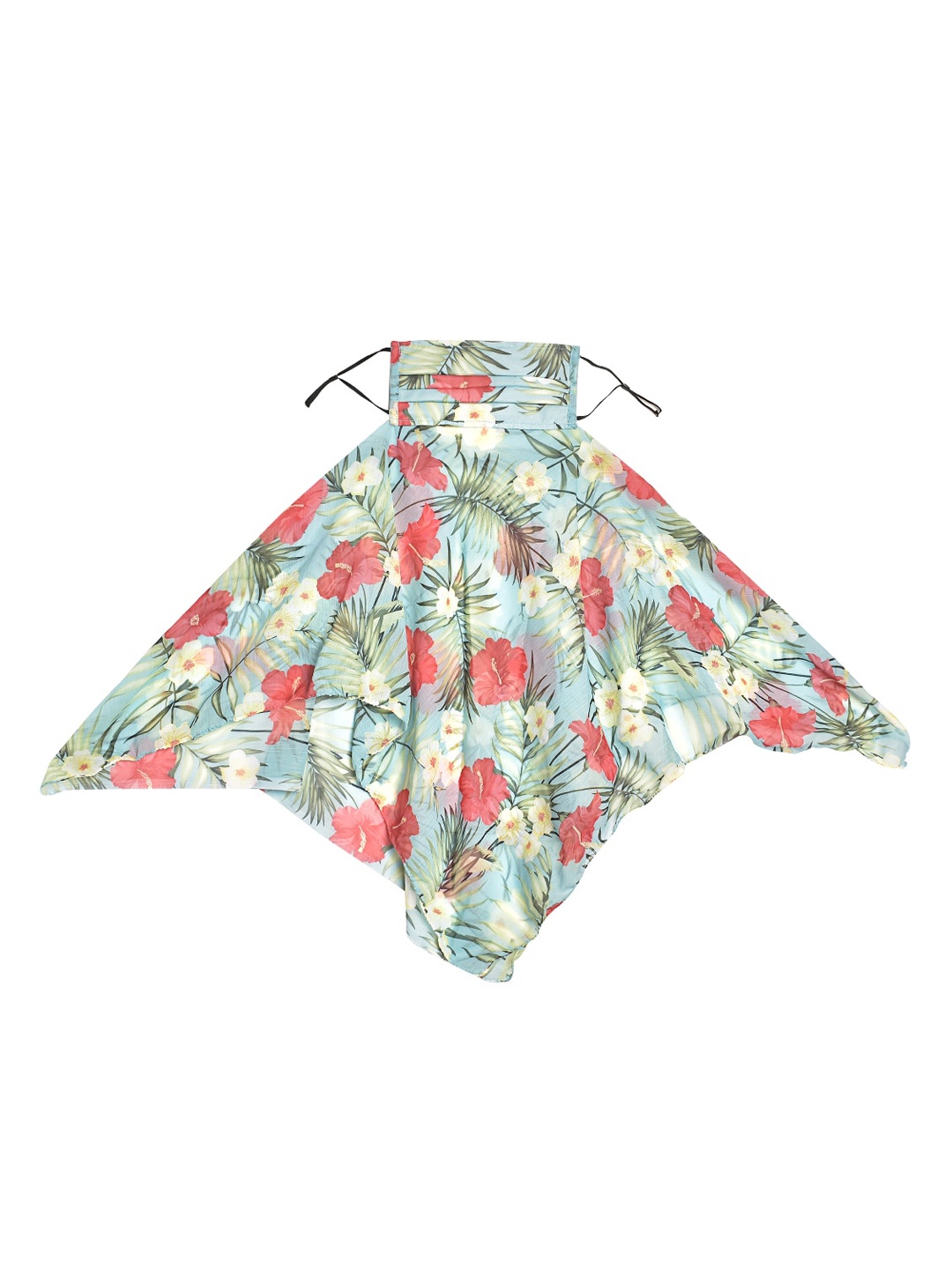 

SWAYAM Women Green Floral Printed 3-Ply Reusable Scarf Style Cloth Mask