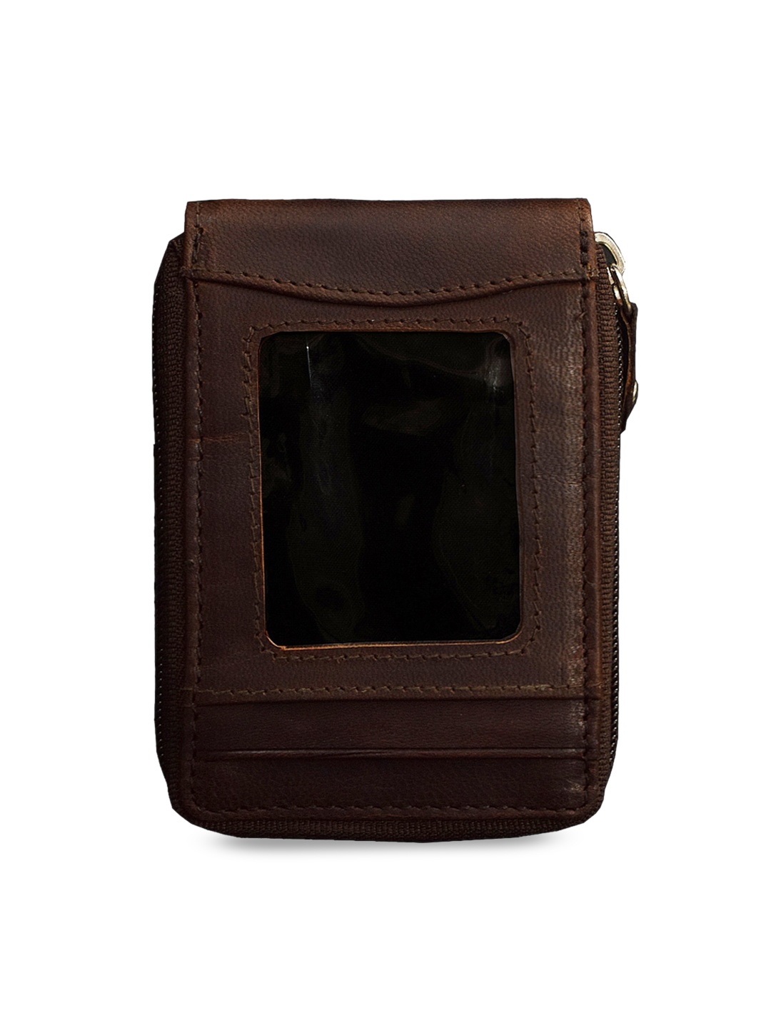 

ABYS Unisex Coffee Brown Solid Zip Around Wallet