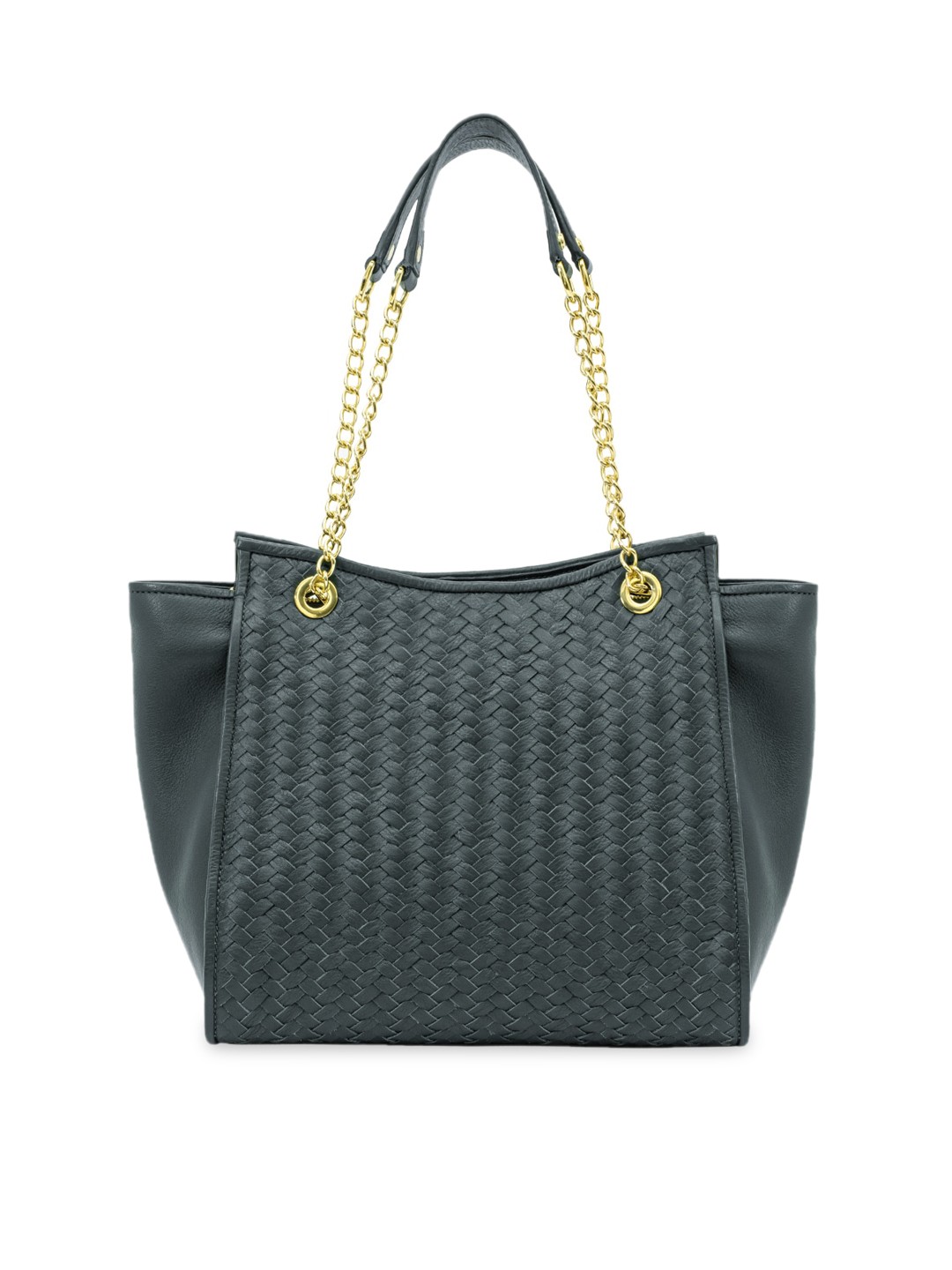 

Eske Olive Green Self Design Paris Piquer Leather Handheld Bag
