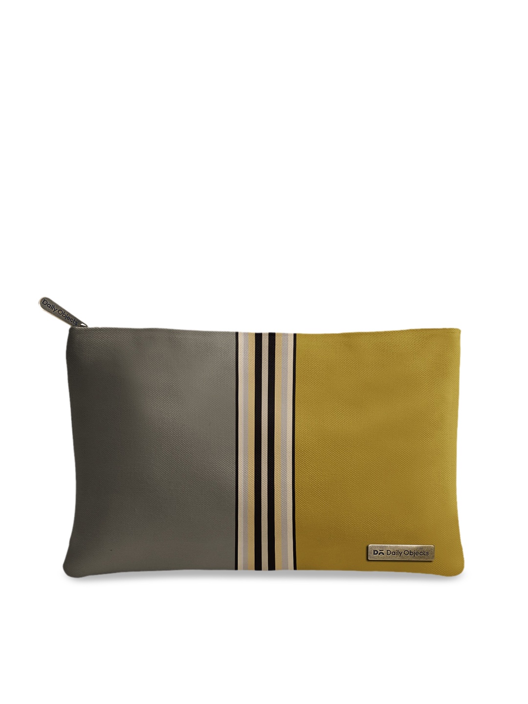 

DailyObjects Women Grey & Mustard Yellow Colourblocked Travel Pouch