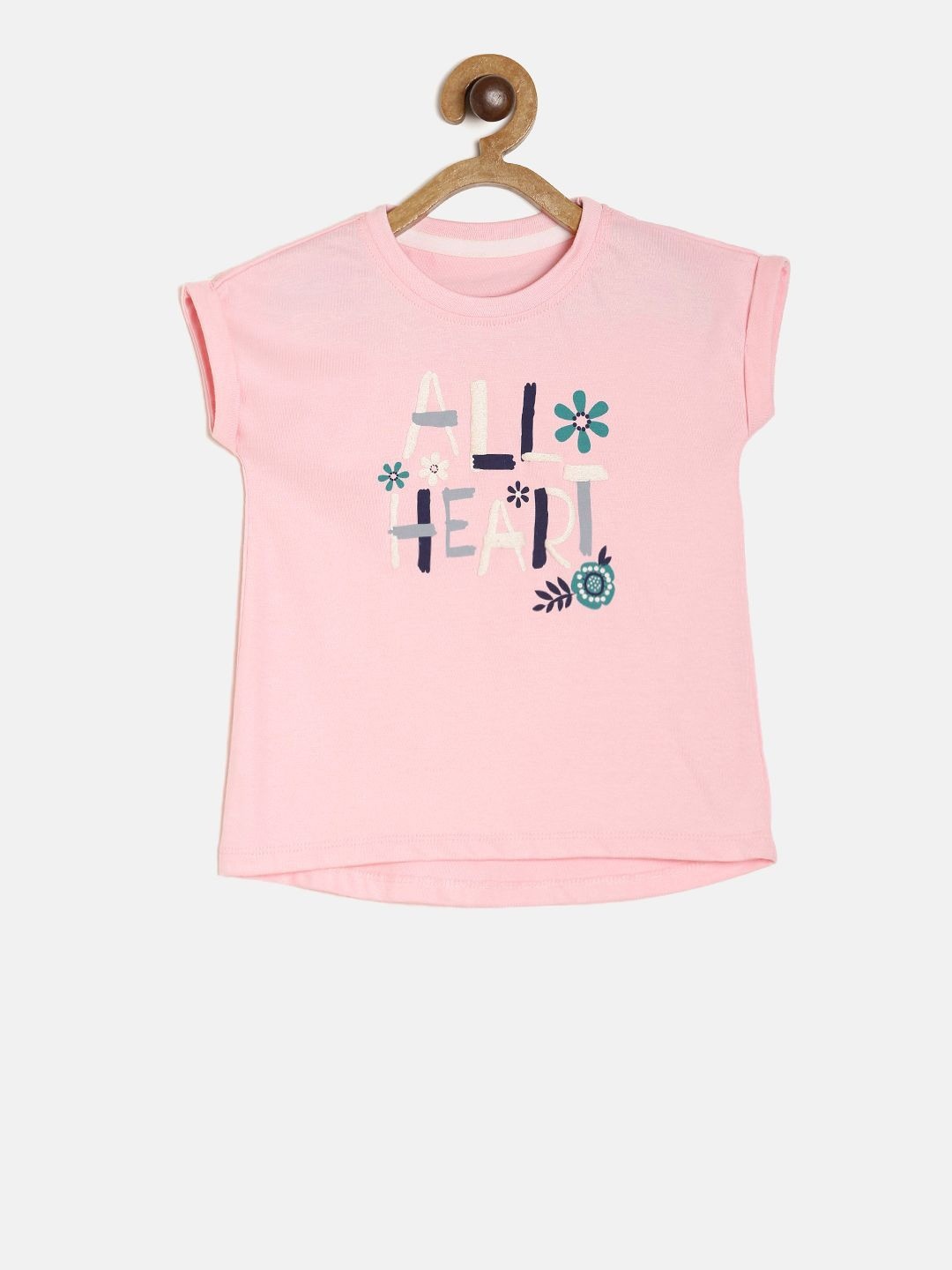 

MINI KLUB Girls Pink Printed Pure Cotton Top