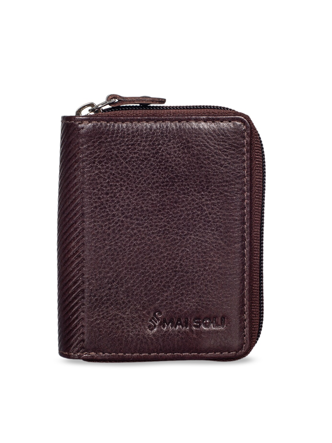

MAI SOLI Unisex Brown Solid Zip Around Wallet
