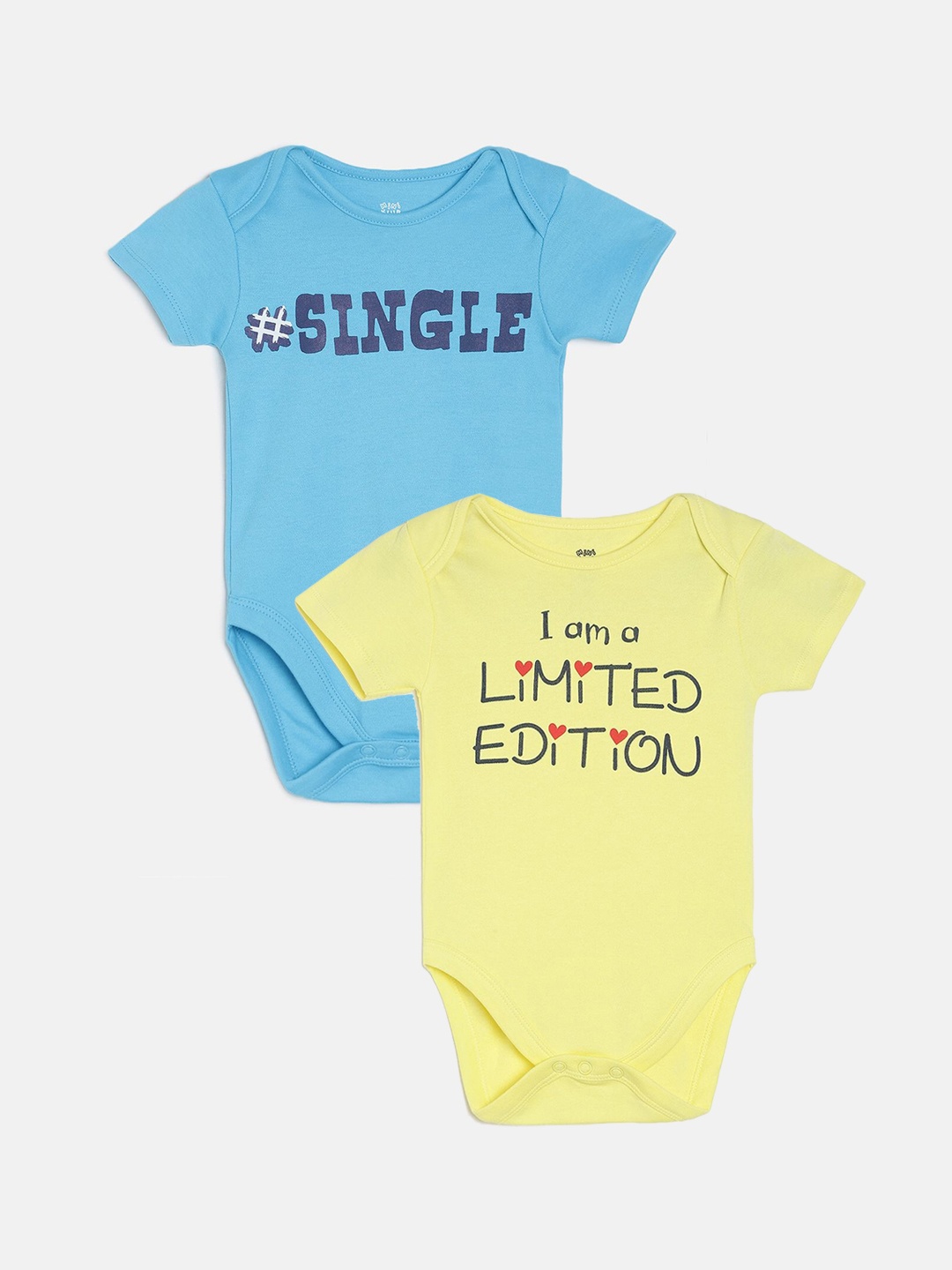 

MINI KLUB Newborn Boys Pack Of 2 Printed Bodysuits, Blue