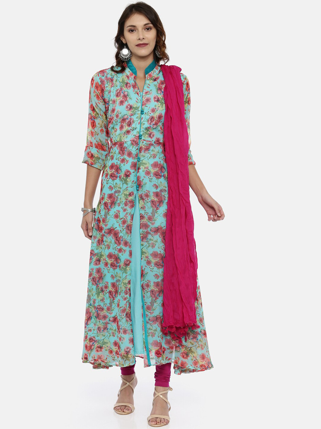 

Souchii Pink Solid Tasselled Cotton Dupatta