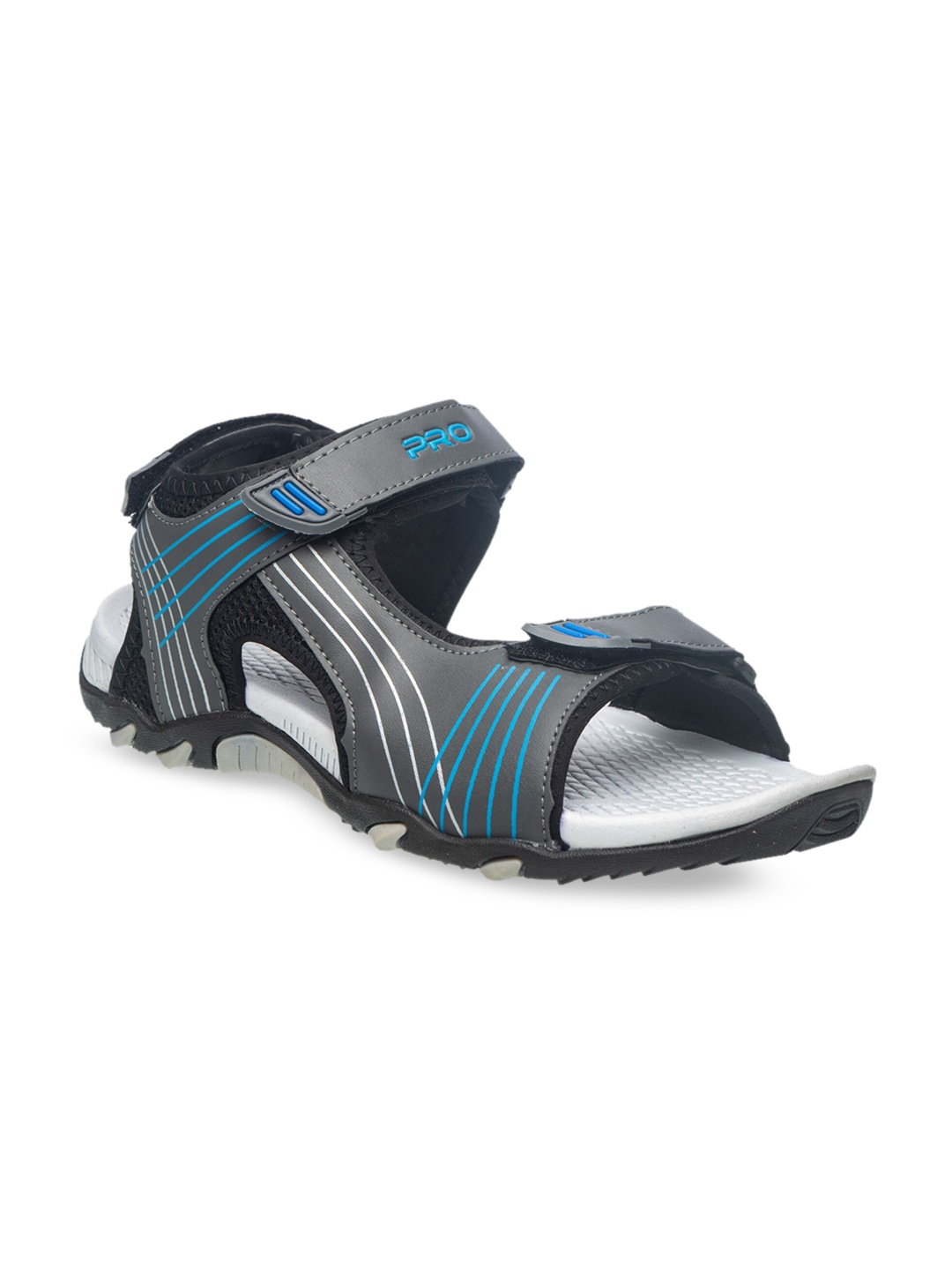 Khadims Men Grey Printed Sports Sandals