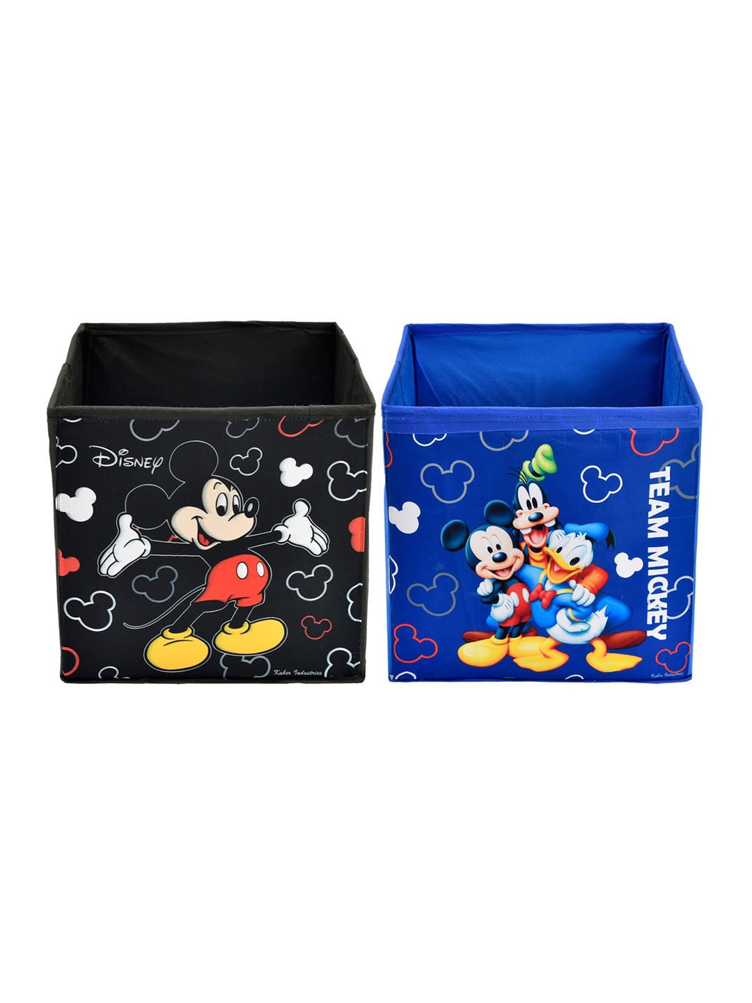 

Kuber Industries Set Of 2 Disney Printed Foldable Storage Boxes With Handles, Blue