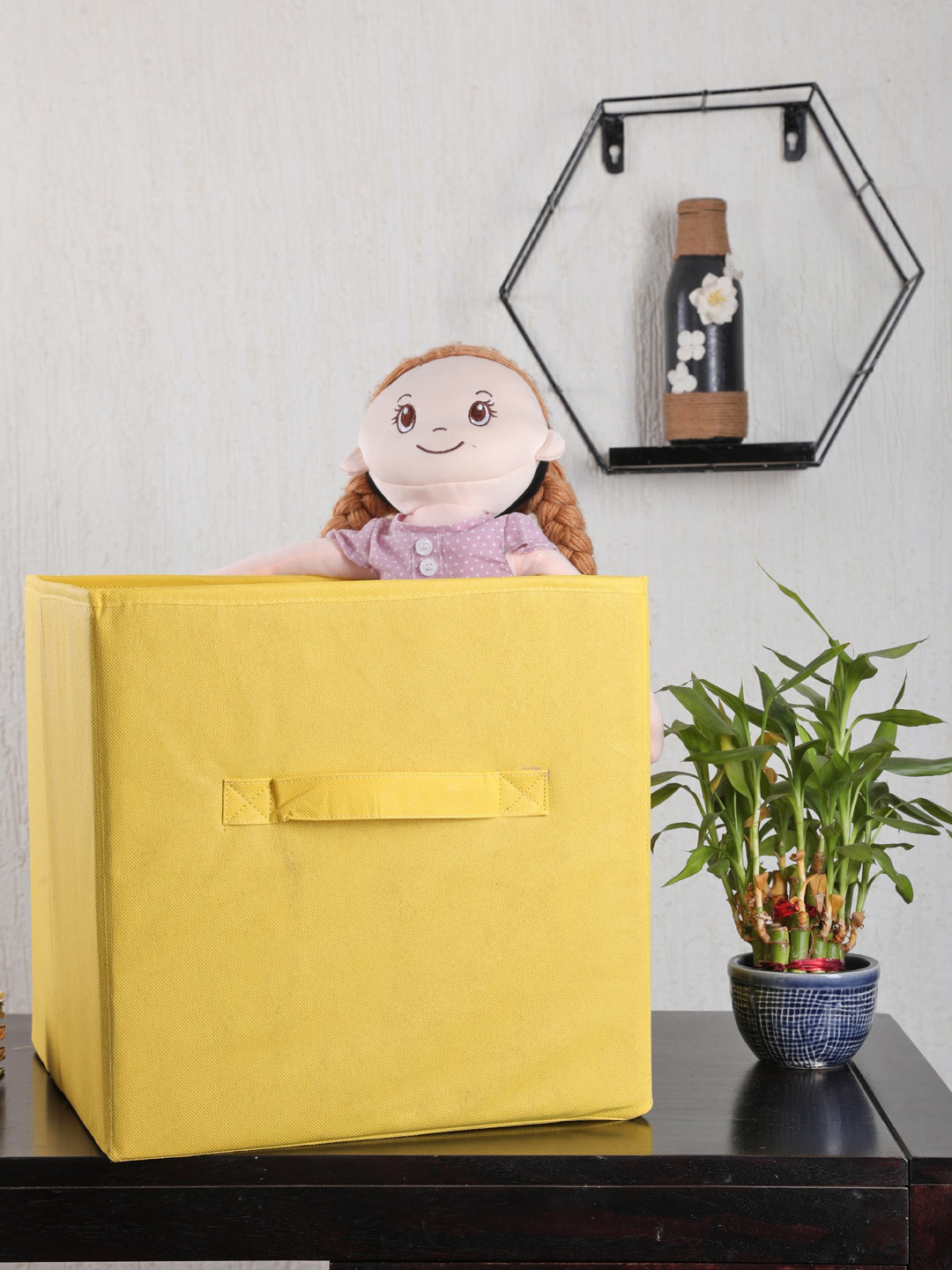

My Gift Booth Set Of 2 Yellow Solid Storage Bins