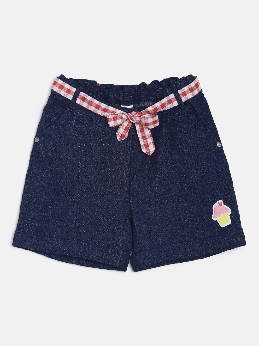 

MINI KLUB Girls Navy Blue Solid Regular Shorts
