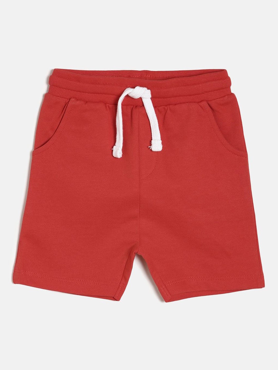 

MINI KLUB Boys Red Solid Regular Fit Shorts