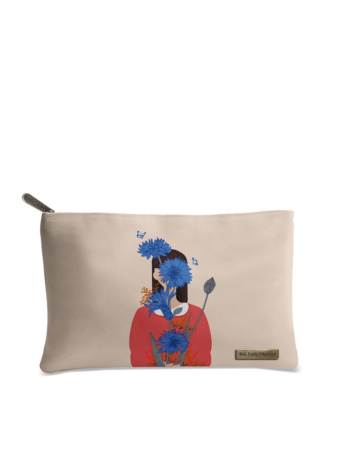 

DailyObjects Women Beige & Red Printed Pouch