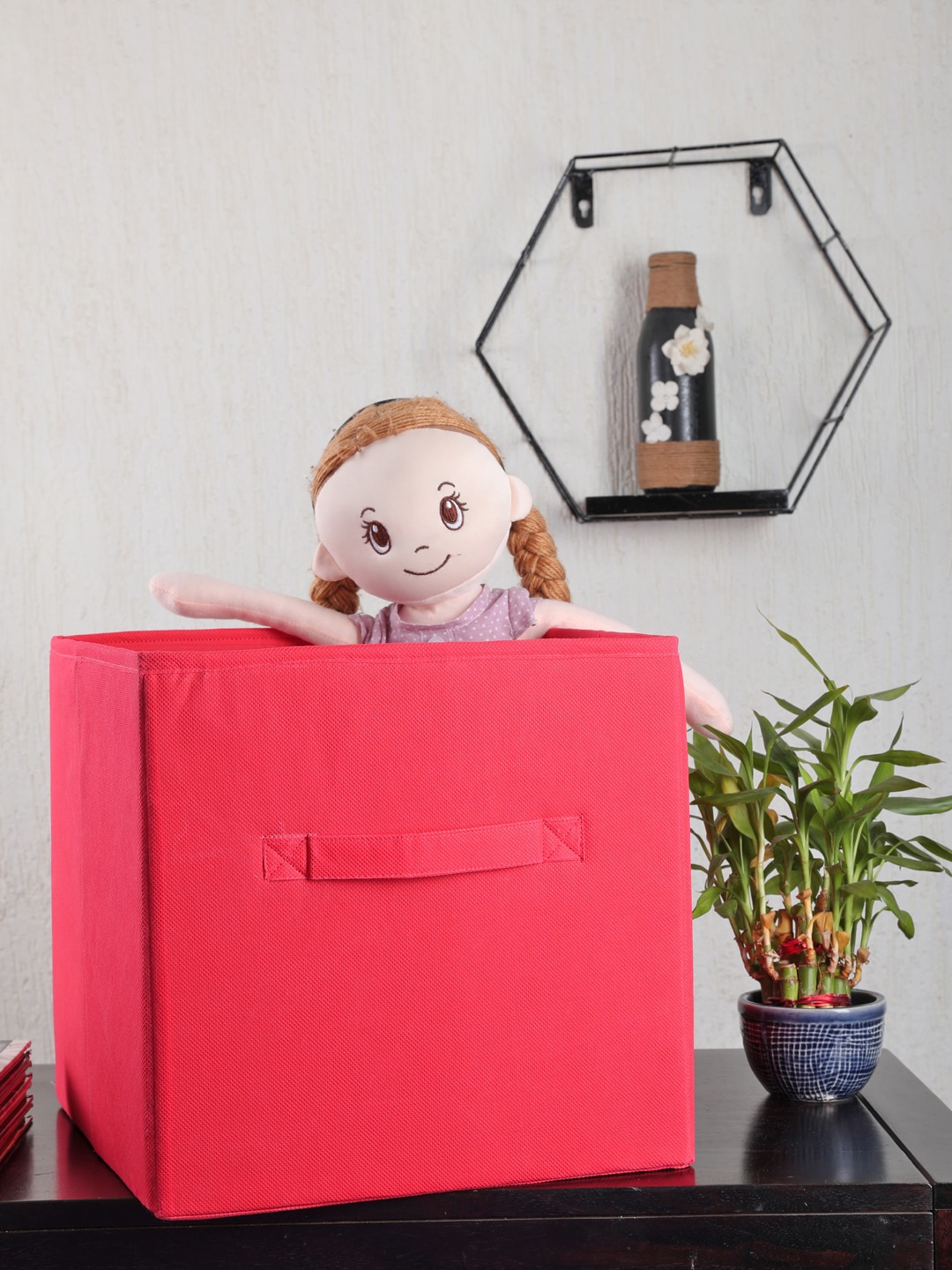 

My Gift Booth Set Of 2 Red Solid Multi-Utility Storage Oraganisers