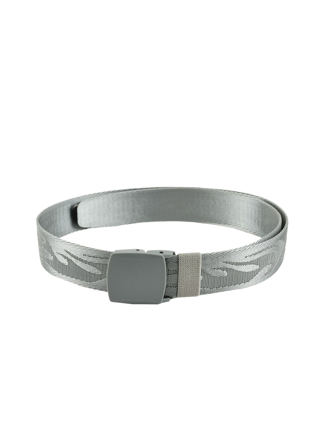 WINSOME DEAL Men Silver-Toned Woven Design Belt