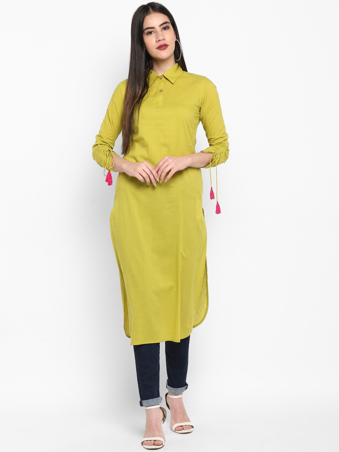 

Aprique FAB Women Green Solid A-Line Kurta