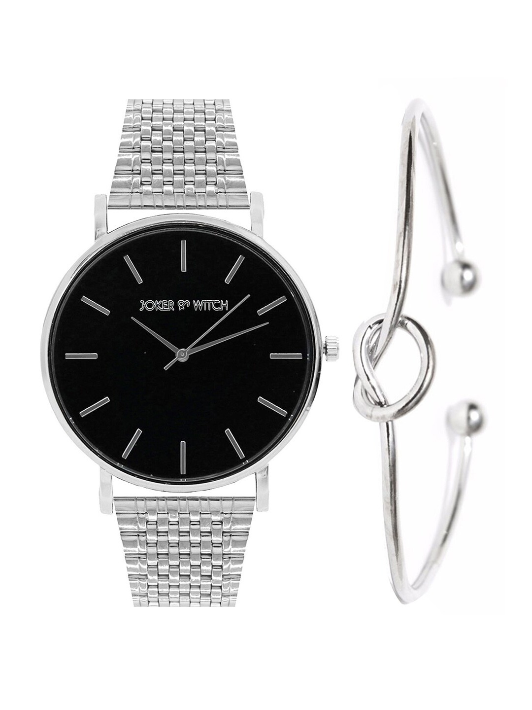 

Joker & Witch Women Black & Silver Luna Gold Watch & Bracelet Stack JWBS85