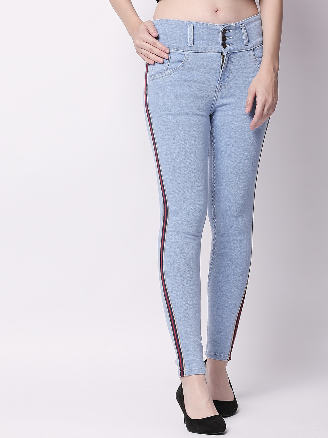 

High Star Women Blue Slim Fit High-Rise Clean Look Stretchable Jeans