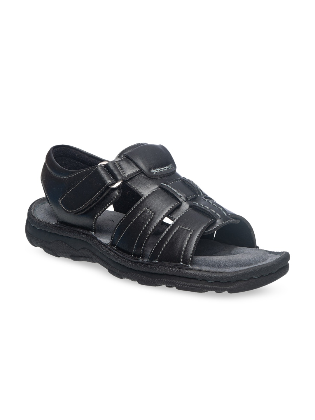 

Khadims Men Black Solid Comfort Sandals
