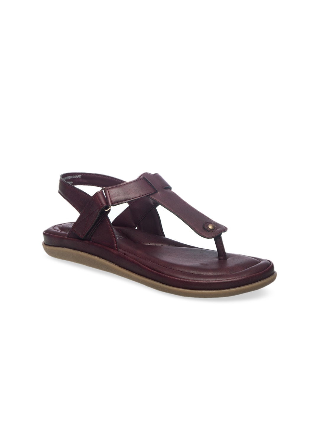 

Khadims Women Burgundy Solid Open Toe Flats