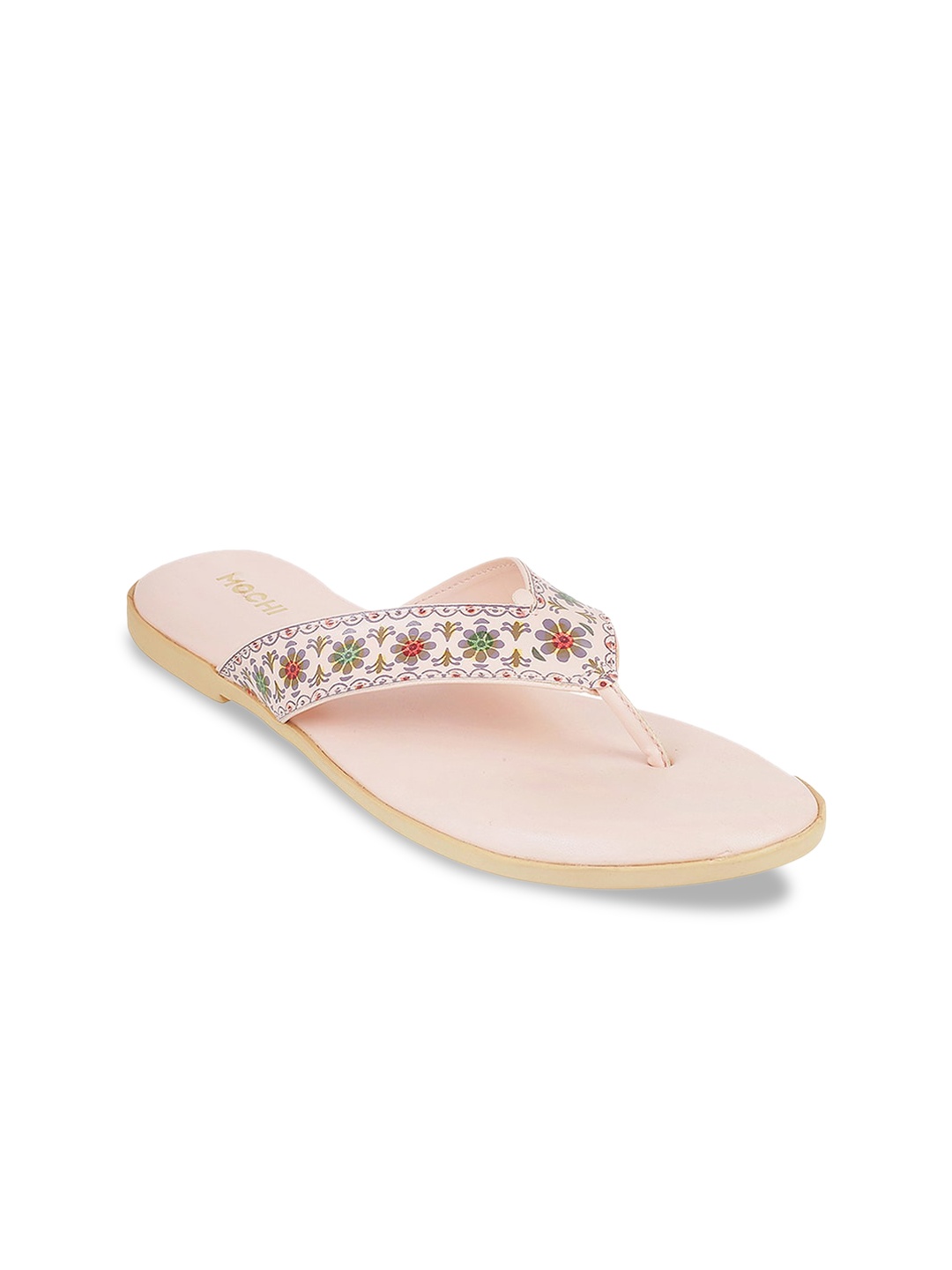 

Mochi Women Pink Printed Open Toe Flats