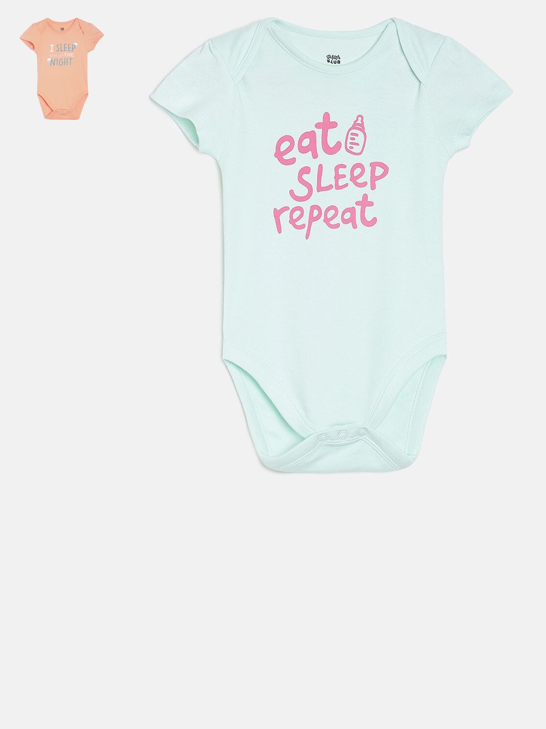 

MINI KLUB Newborn Girls Pack Of 2 Printed Bodysuits, Blue