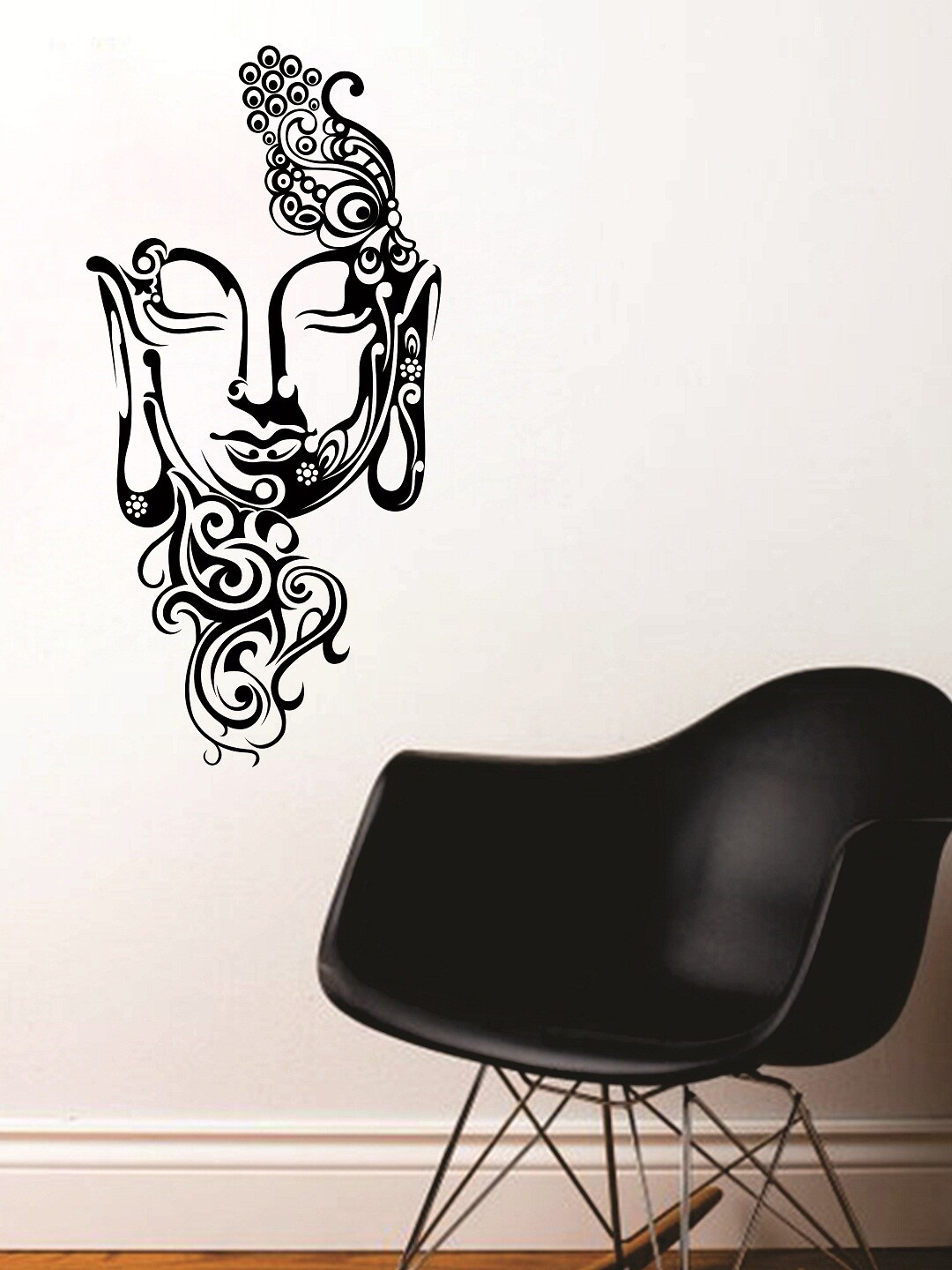 WALLSTICK Black Lord Buddha Large Vinyl Wall Sticker