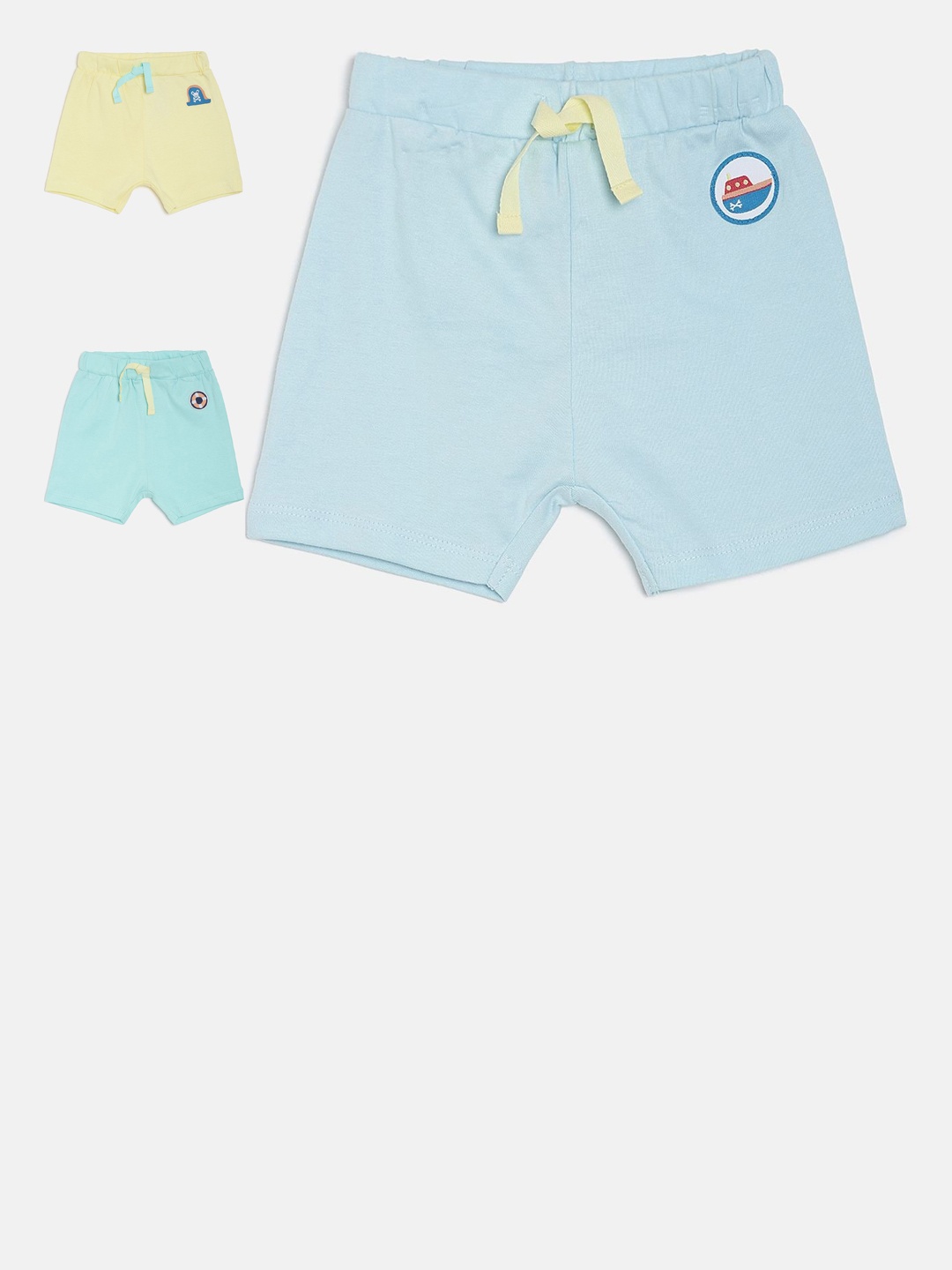 

MINI KLUB Boys Pack Of 3 Solid Regular Fit Regular Shorts, Blue