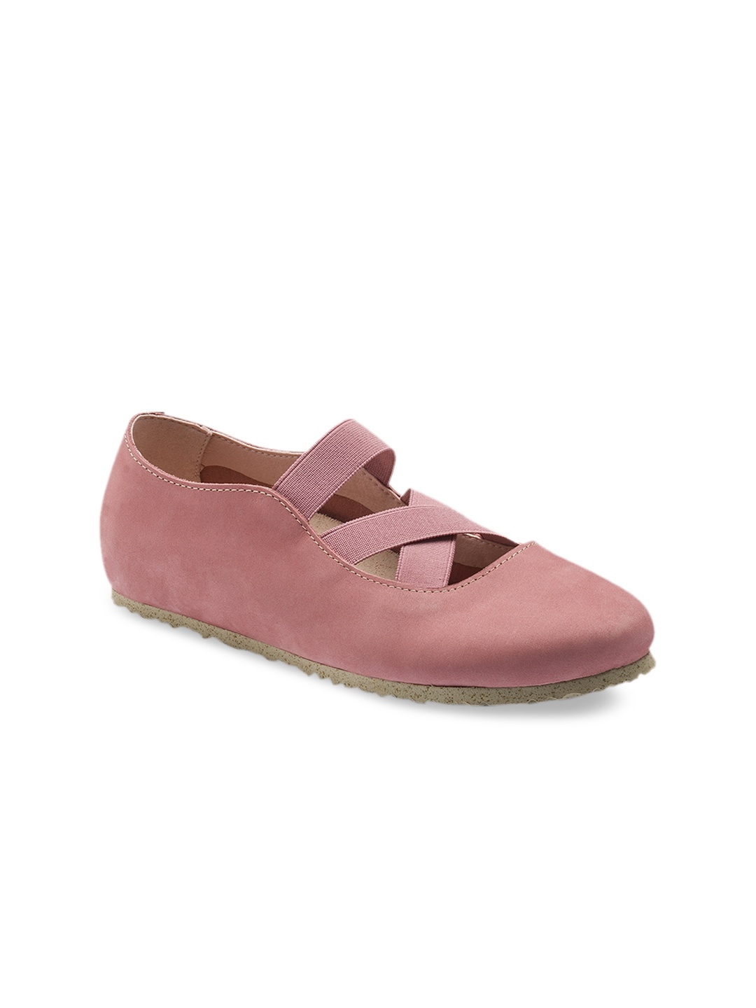 

Birkenstock Women Pink Solid Narrow Width Santa Ana Ballerinas