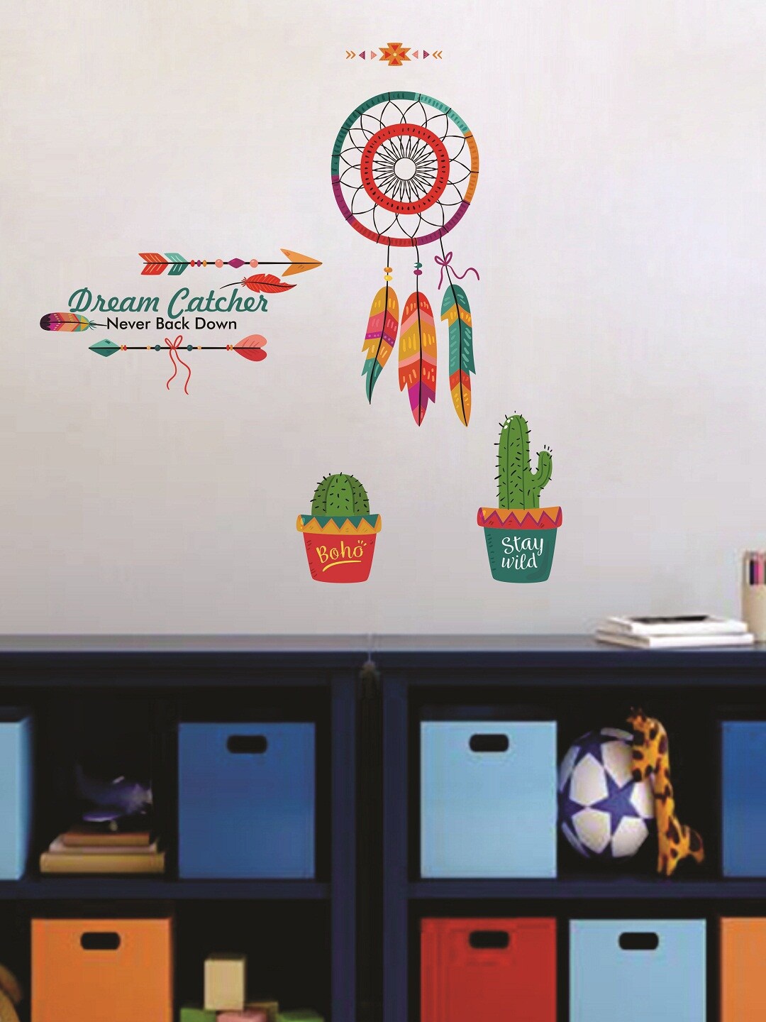 

WALLSTICK Multicoloured Dream Catcher Large Vinyl Wall Sticker, Multi