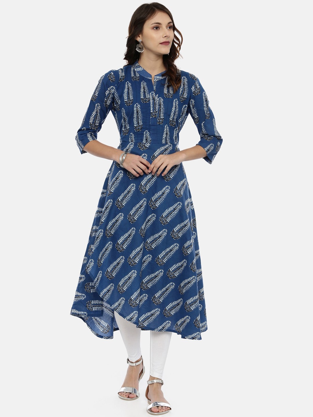 

Souchii Women Navy Blue Printed A-Line Kurta