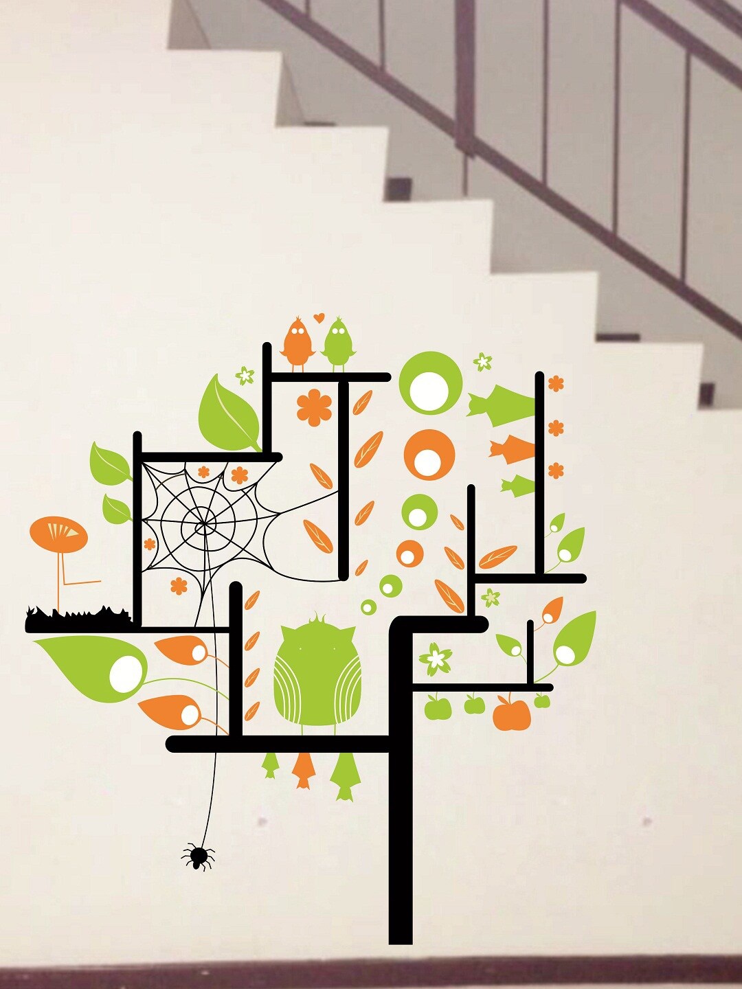 

WALLSTICK Multicolored Abstract Large Vinyl Wall Sticker, Green