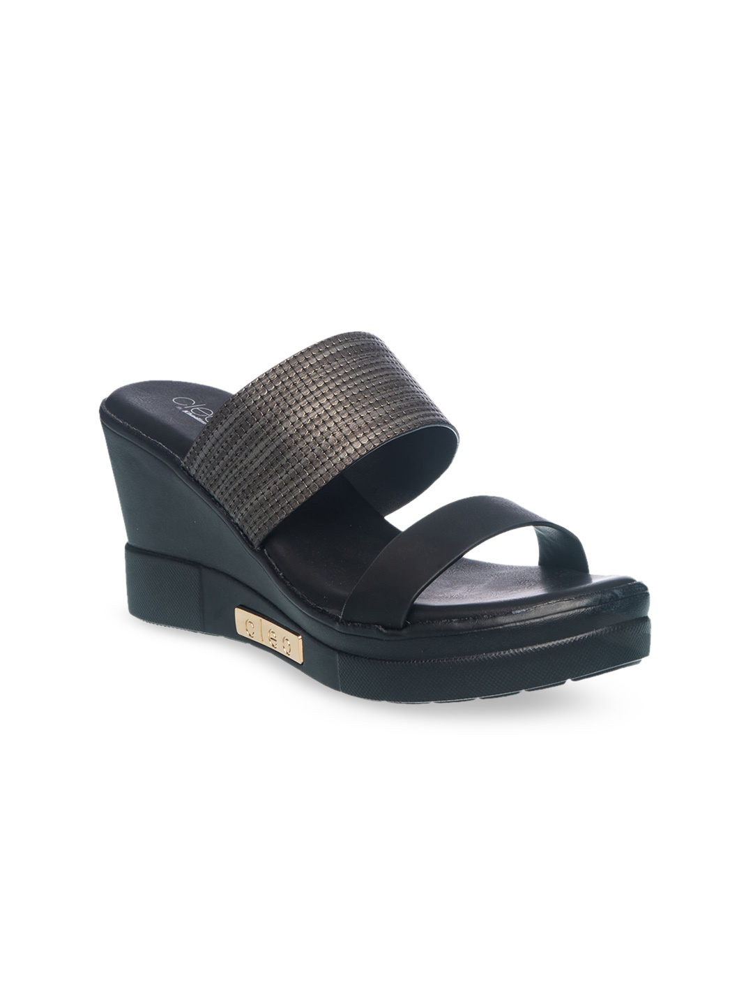 

Khadims Women Black Textured Wedges