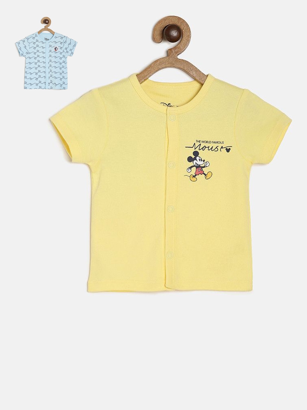 

MINI KLUB Unisex Kids Pack Of 2 Printed Round Neck T-shirt, Yellow