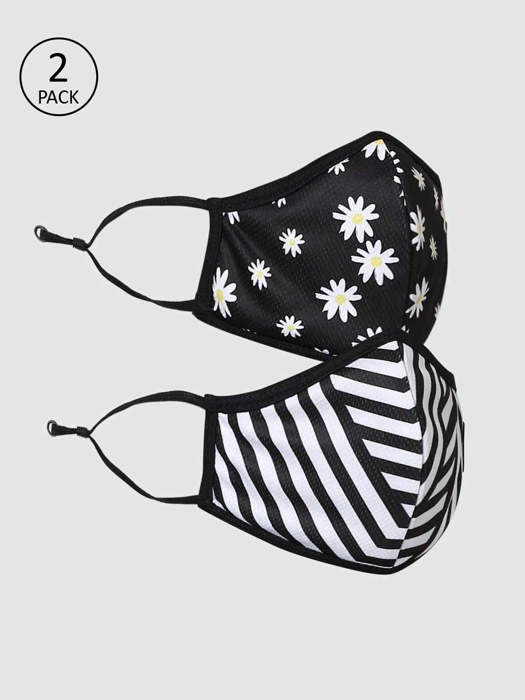 

ONLY Women Pack of 2 3-Ply Reusable Anti-Bacterial Cloth Masks, Black