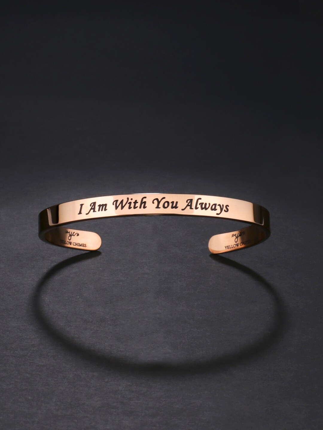 

Yellow Chimes Rose Gold-Plated Engraved Kada Bracelet