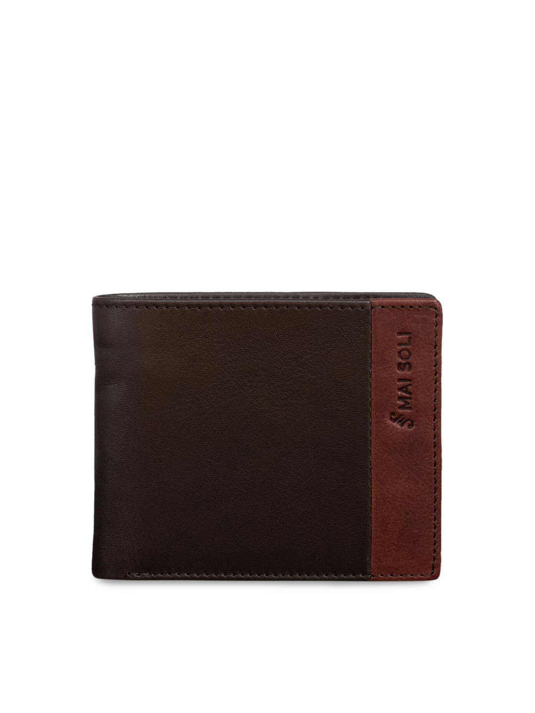 

MAI SOLI Men Brown Solid Leather Two Fold Wallet